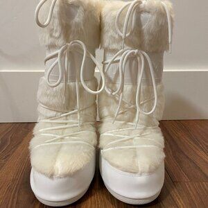 Moon Boot White Icon Faux-fur Snow Boots